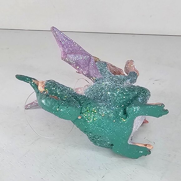 Vintage Silvestri Mythical Glitter Dragon Ornament Paper Mache - Picture 5 of 8